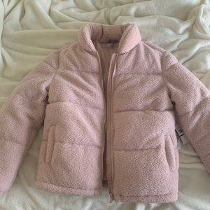 Blush Sherpa Puffer Coat